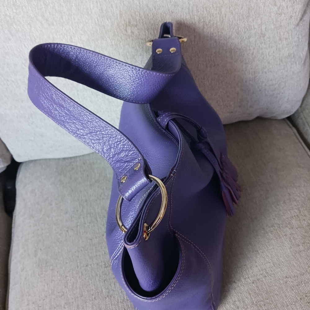 Laggo Purple Leather Shoulders  Bag - Picture 3 of 13